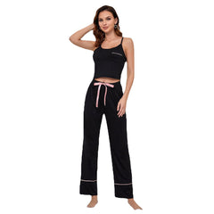 Solid Color Suspender Trousers Casual Ladies' Homewear - Fashionner