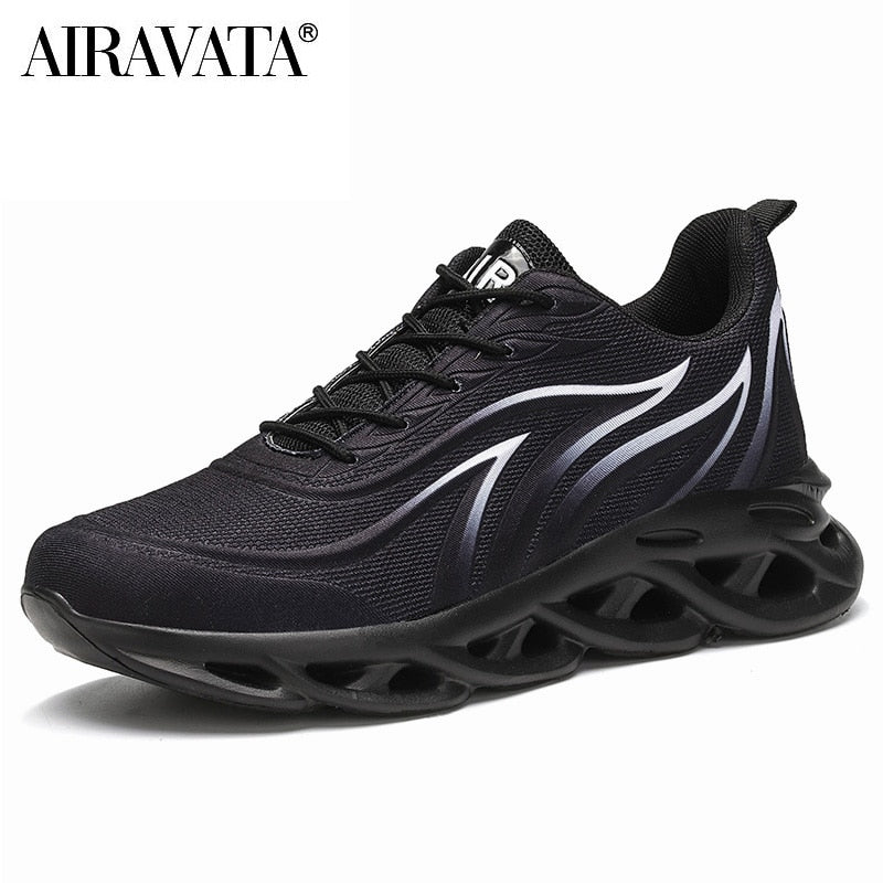 Men's Flame Printed Sneakers Flying Weave Sports Shoes Comfortable Running Shoes Outdoor Men Athletic Shoes - Fashionner