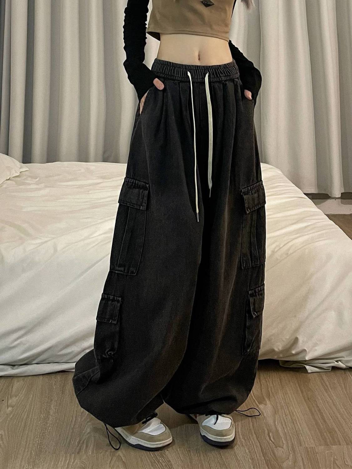 Jeans Tooling Loose Wide Leg Pants Women - Fashionner