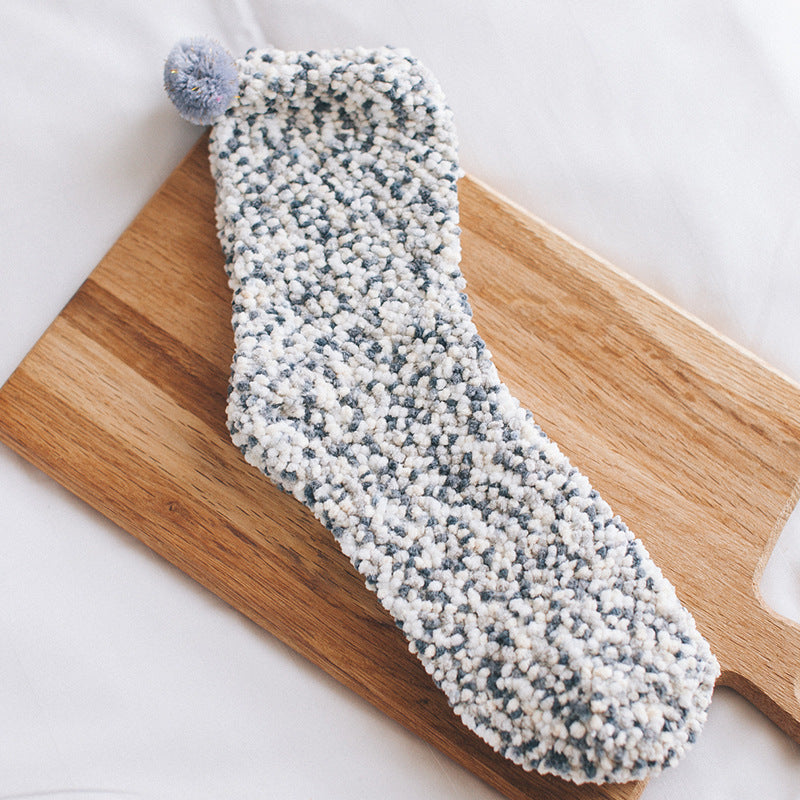 Thickened Fleece-lined Confinement Coral Fleece Sleeping Wear Warm Terry Sleeping Socks - Fashionner