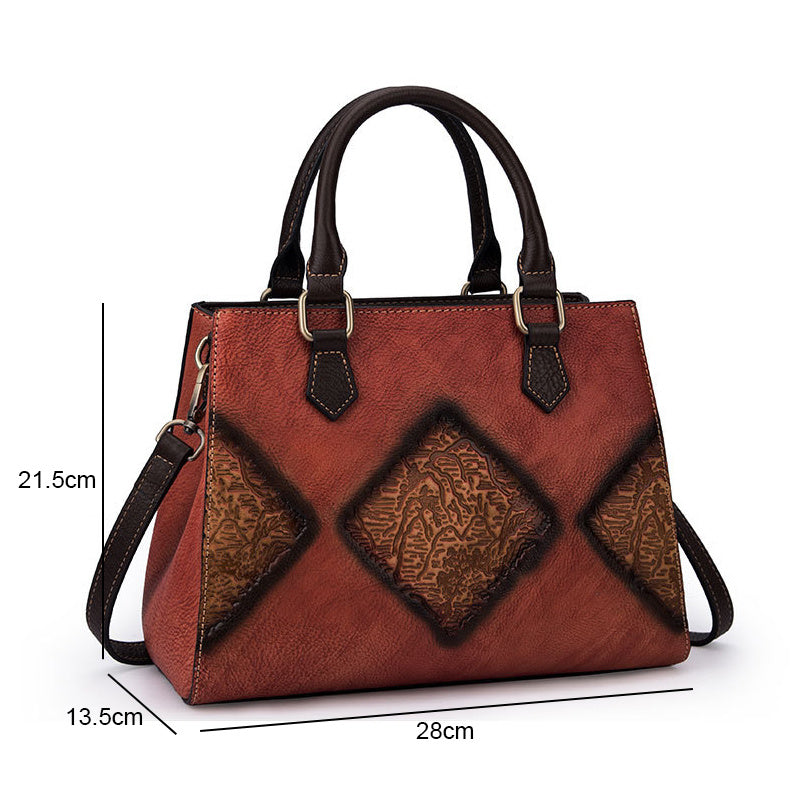 Top Layer Cowhide Retro European And American Fashion Casual Handbag - Fashionner