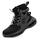 New High-Top Shoes Men's Anti-Smashing And Anti-Piercing Steel-Toed Protective Safety Shoes Lightweight And Breathable Work Shoes - Fashionner