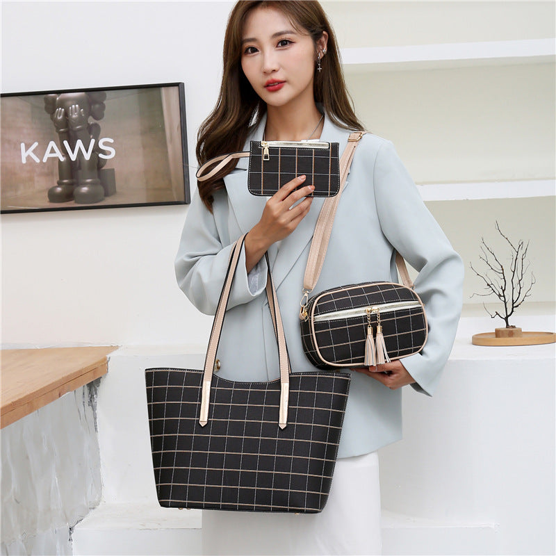 New Korean Fashion Four-piece Set Texture Shoulder Women Hand-carrying Crossbody Bag - Fashionner