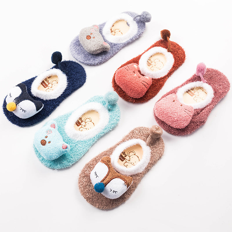 Feather Yarn Baby Cartoon Doll Non-slip Socks - Fashionner