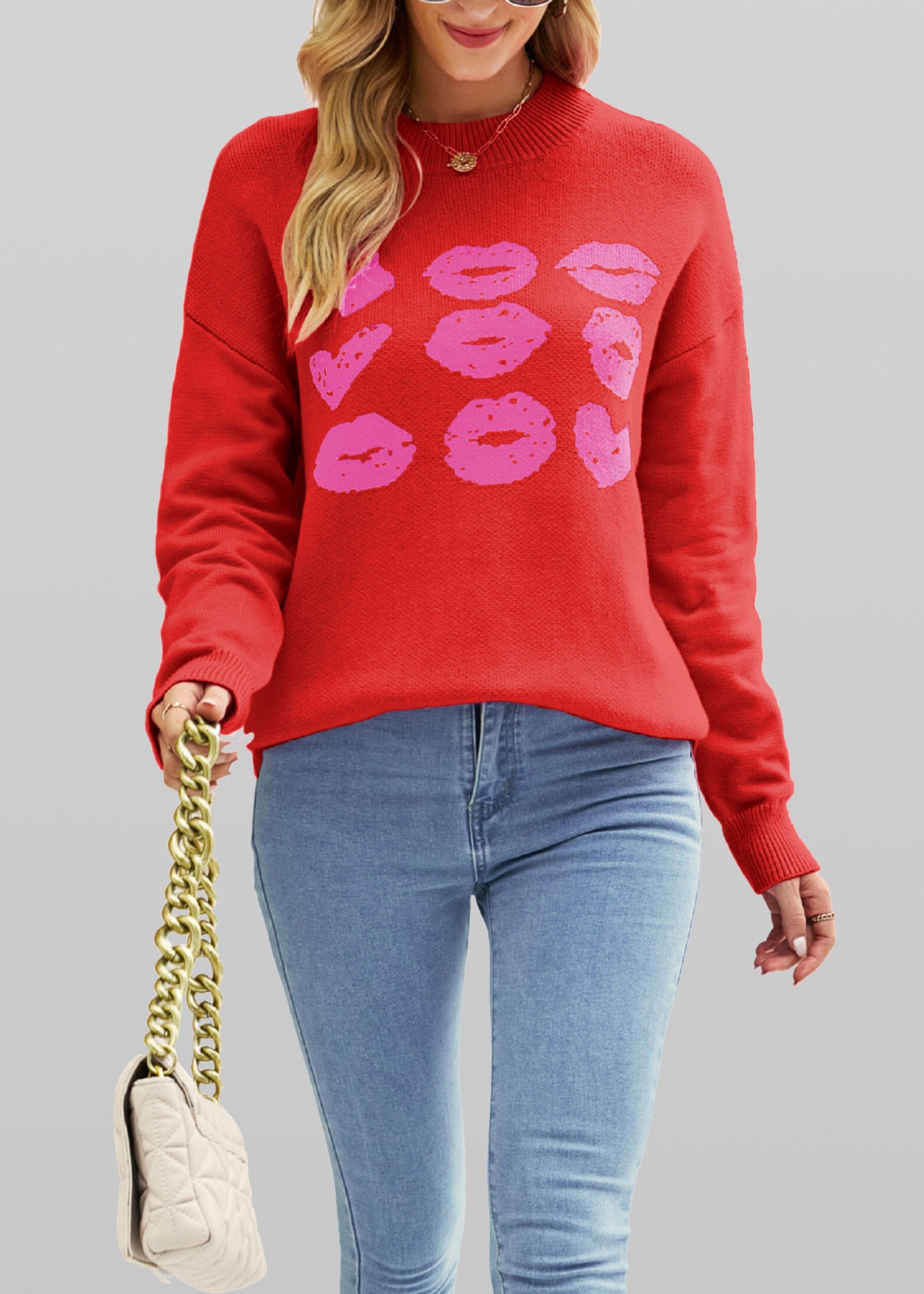 European And American Autumn Winter Love Lips Sweater - Fashionner
