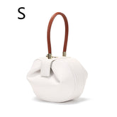 Leather handbags Europe and the United States fashion retro French niche design portable dumplings wonton handbags - Fashionner