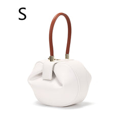 Leather handbags Europe and the United States fashion retro French niche design portable dumplings wonton handbags - Fashionner