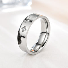 Stainless Steel Couple Ring Micro Inlaid Zircon Couple Rings