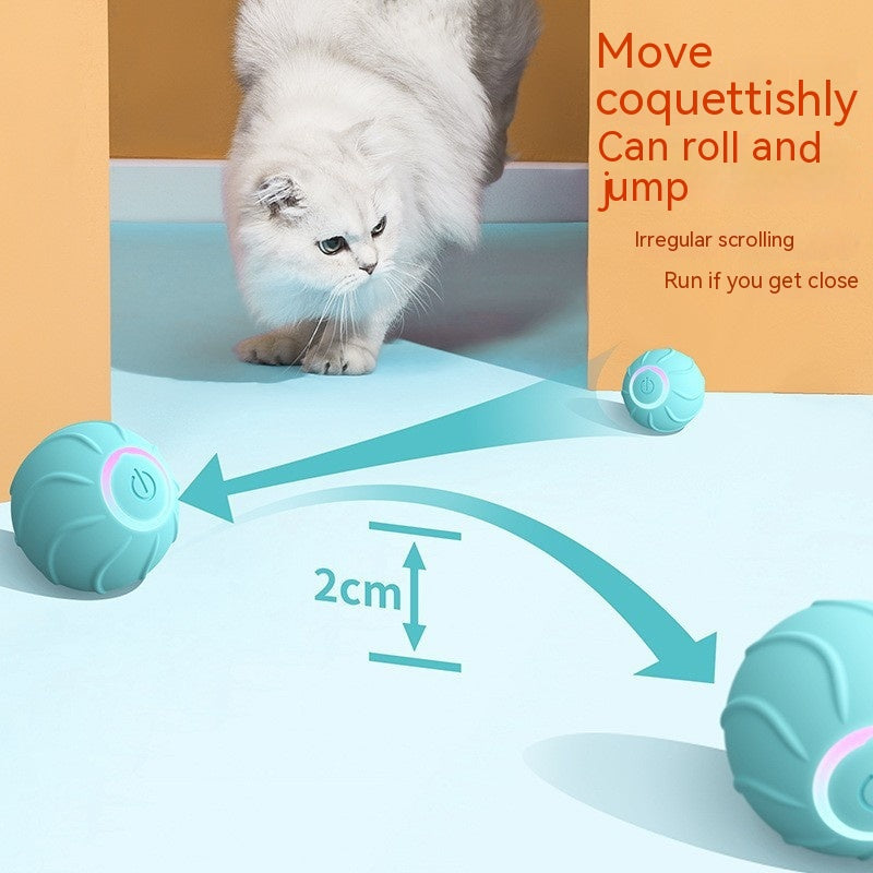 Smart Cat Toys Rolling Ball Pet Cat Owner Interactive Pets Toys Automatic Bouncing Ball USB Self Hi Teasing Kittens Jumping Ball - Fashionner