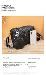 Wave Pattern Ribbon Cross Body Camera Bag - Fashionner