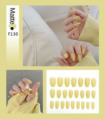 Nail Art Fake Nails Stiletto Tips Clear Press on Long False with Glue Coffin Stick Display Full Cover Artificial Designs Matte - Fashionner