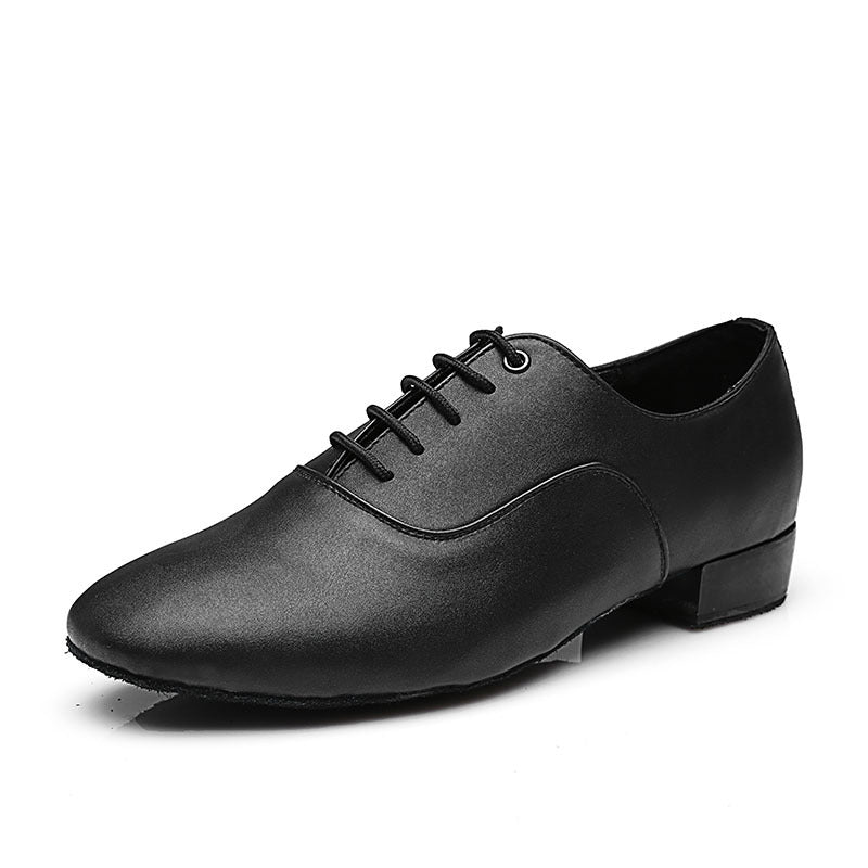 imitation leather  Men Black Glitter Modern Soft Sole Latin Dance Shoes Low Heel Cheap - Fashionner