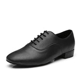 imitation leather  Men Black Glitter Modern Soft Sole Latin Dance Shoes Low Heel Cheap - Fashionner