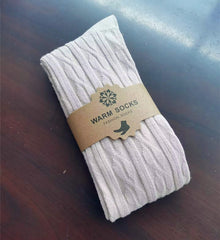 College Style Slim And Tall Looking Over The Knee Women Twist Long Cotton Socks - Fashionner