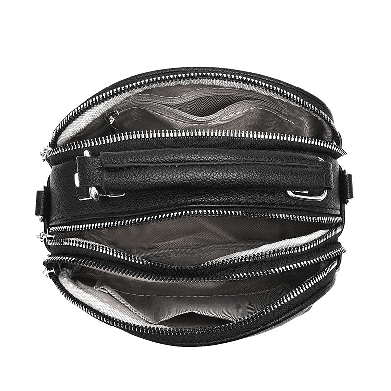 New Female Lady Versatile Large Capacity Lightweight Soft Leather Shoulder Bag - Fashionner