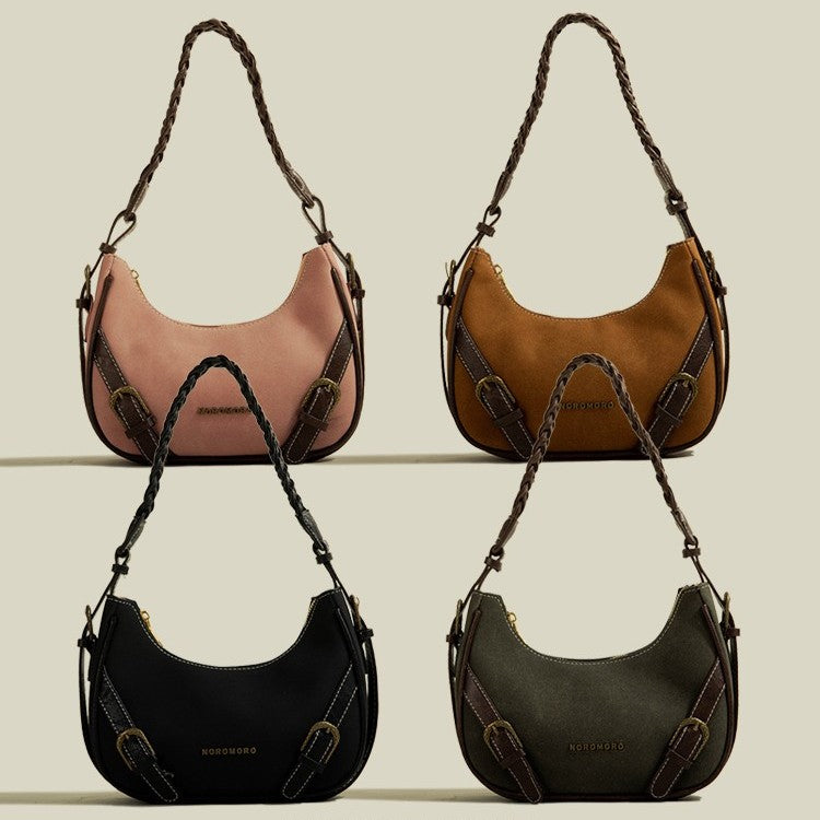 Retro Underarm Baguette Shoulder Selenodont Bag - Fashionner