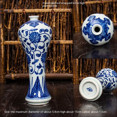 Jingdezhen Ceramic Small Vase Hydroponic Antique Shelf Ornament Hand-painted Blue And White Porcelain Bottle Souvenirs