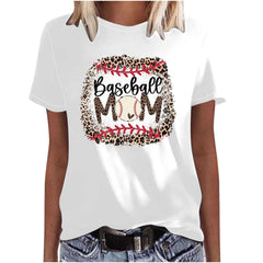 Mother's Day Baseball Women's Various Styles Loose-fitting Pullover Round-neck Short-sleeved T-shirt - Fashionner