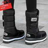 Waterproof Non-slip Mid-calf High Padded Cotton Shoes - Fashionner