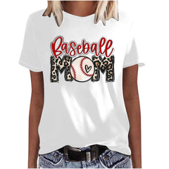 Mother's Day Baseball Women's Various Styles Loose-fitting Pullover Round-neck Short-sleeved T-shirt - Fashionner
