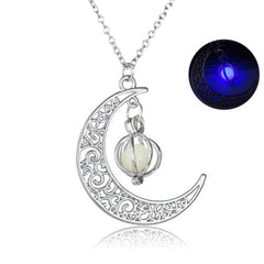 Fashion Moon Natural Glowing Stone Healing Necklace Women Gift Charm Luminous Pendant Necklace Jewelry - Fashionner