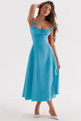 New Women's Floral Print Dress With Straps - Fashionner