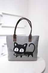 Cartoon cats eat fish handbags for ladies - Fashionner
