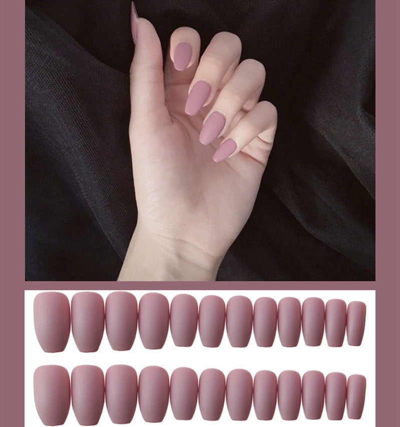 Frosted ballet fake nails - Fashionner