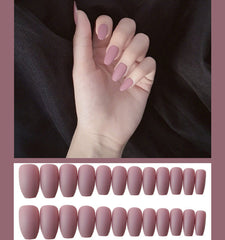 Frosted ballet fake nails - Fashionner