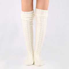 Autumn And Winter Knitting Knee Length Stockings Women's Lengthened Floor Stockings Wool Pile Stockings - Fashionner