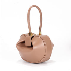 Leather handbags Europe and the United States fashion retro French niche design portable dumplings wonton handbags - Fashionner