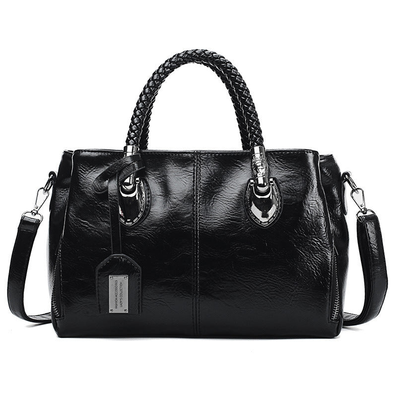 Vintage Oil Wax leather luxury handbags Women Bags - Fashionner