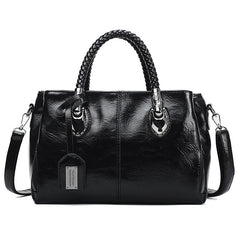 Vintage Oil Wax leather luxury handbags Women Bags - Fashionner
