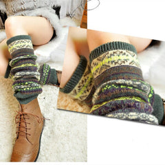 Fluorescent Thickened Camouflage Wool Autumn And Winter Boots Leg Gaurd Set - Fashionner
