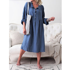 Loose button midi dress
