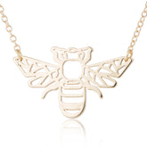 Personalized hollow bee necklace