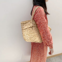 Fashion Rattan Women Handbags Wicker Lady Bags - Fashionner