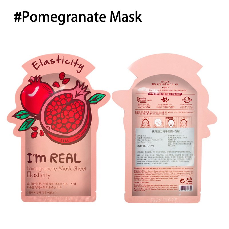 I'm REAL Skin Care Food Sheet Face Mask Moisturizing Oil Control Whitening Shrink Pores Korean Facial Mask tony moly Cosmetics - Fashionner