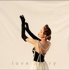 Bridal Ball Gloves Long Satin Wedding Dress Hepburn Gloves