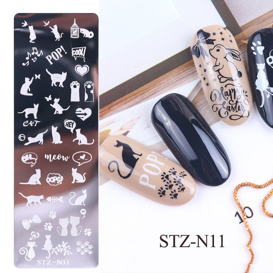 Nail print long steel plate - Fashionner