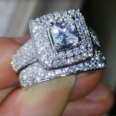 White Zircon Couple Ring