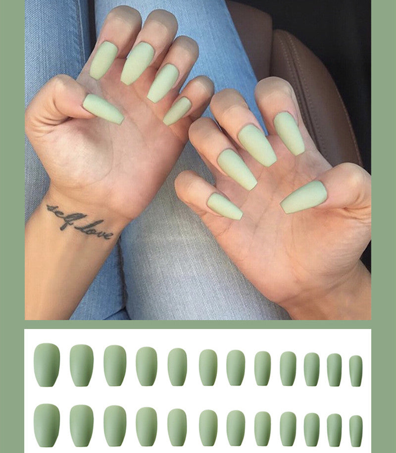 Frosted ballet fake nails - Fashionner