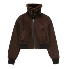 Warm Fur Integrated Loose Motorcycle Double-sided Jacket Jacket - Fashionner