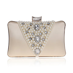 Pearl embroidered banquet with evening dress bag