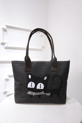 Cartoon cats eat fish handbags for ladies - Fashionner