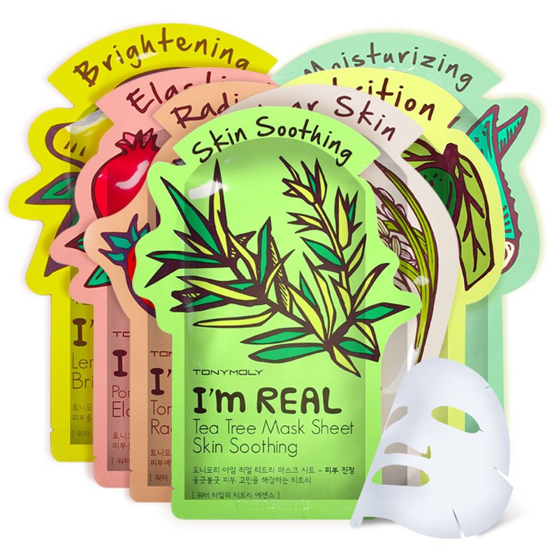 I'm REAL Skin Care Food Sheet Face Mask Moisturizing Oil Control Whitening Shrink Pores Korean Facial Mask tony moly Cosmetics - Fashionner
