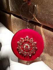 LOLIBOX Women Bags Women Evening Clutch Bags Velvet Diamond Ring Handbags Small Round Clutch Bag Day Party Clutches Purses - Fashionner