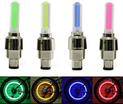 Neon Lights Tyre Wheel Valve Cap Light LED Car Tire Valve Caps Air Cover Tire Rim Valve Wheel Stem Cap Bike Light - Fashionner