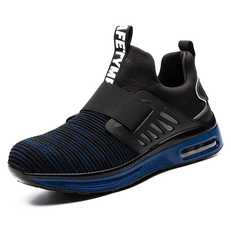 Men's Anti-Smashing And Anti-Piercing Safety Shoes Lightweight Flying Woven Breathable And Insulating Protective Work Shoes - Fashionner