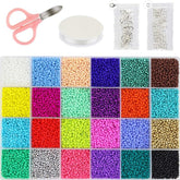 24000 Pcs Glass Seed Beads 2MM Small Beads for Jewelry Makin